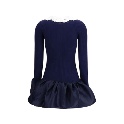 Blue Viscose Cocktail Dress