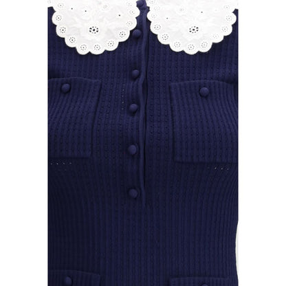 Blue Viscose Cocktail Dress