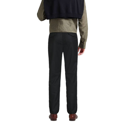 Black Elastane Casual Pants