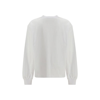 White Cotton Long Sleeve T-Shirt
