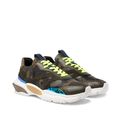 Bicolor Fabric Athletic Sneakers