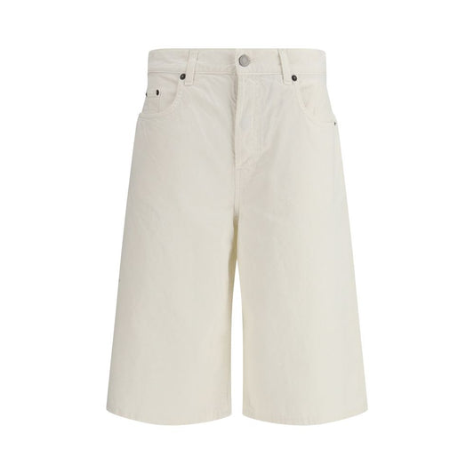 White Cotton Bermuda Shorts
