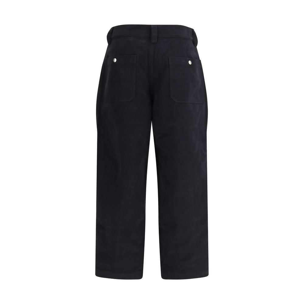 Black Cotton Casual Pants