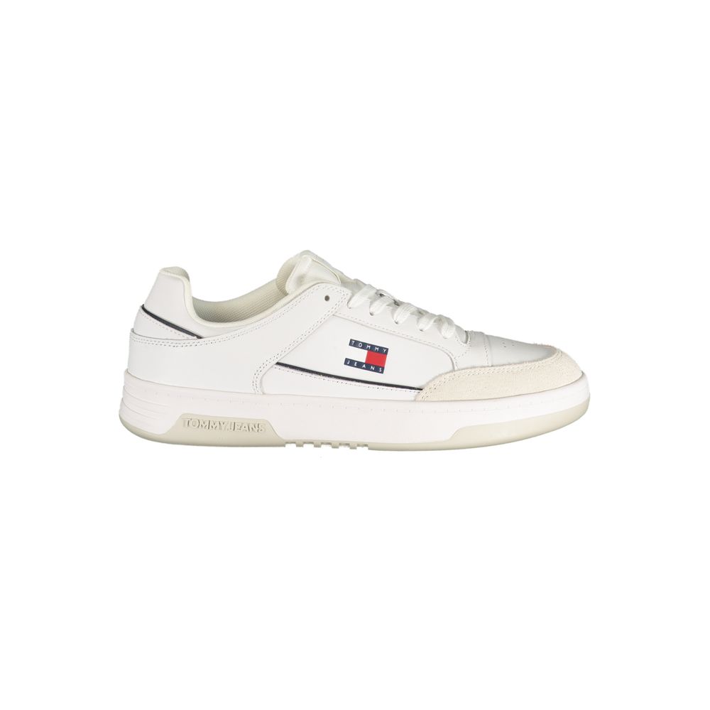 White Polyurethane Men Sneaker