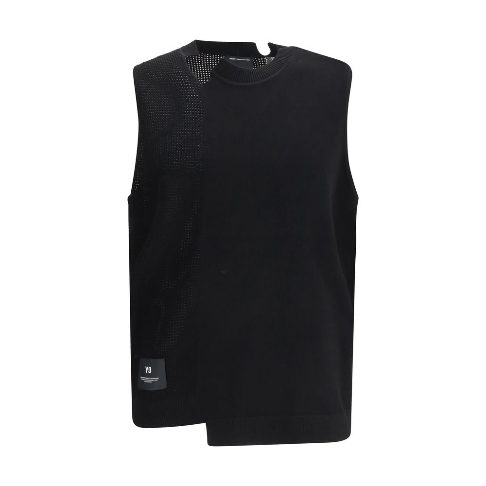 Black Cotton Sleeveles Sweater
