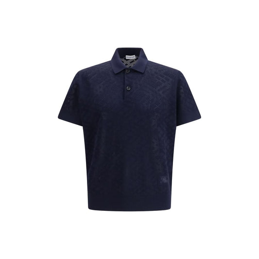Blue Wool Polo Shirt