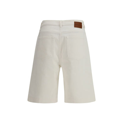 White Cotton Bermuda Shorts