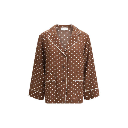 Brown Silk Pattern Shirt