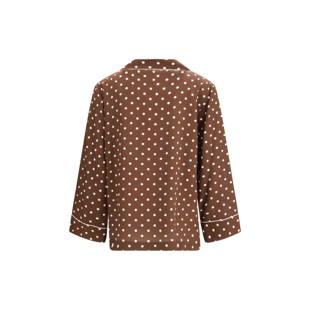 Brown Silk Pattern Shirt