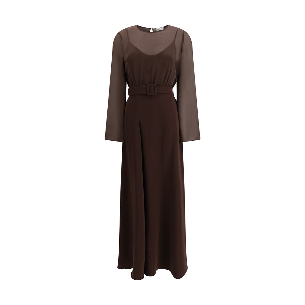 Brown Polyester Casual Dress