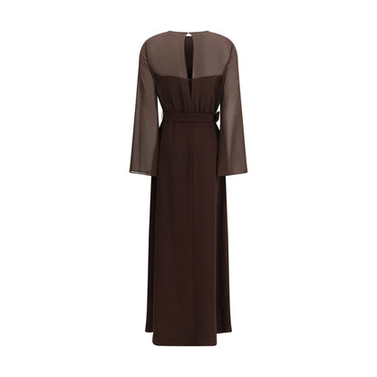 Brown Polyester Casual Dress