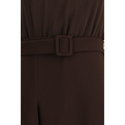 Brown Polyester Casual Dress