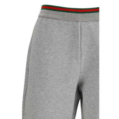 Gray Cotton Casual Pants