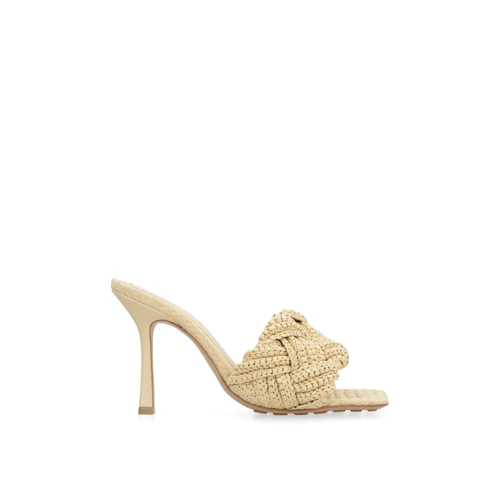 Beige Raffia Mules