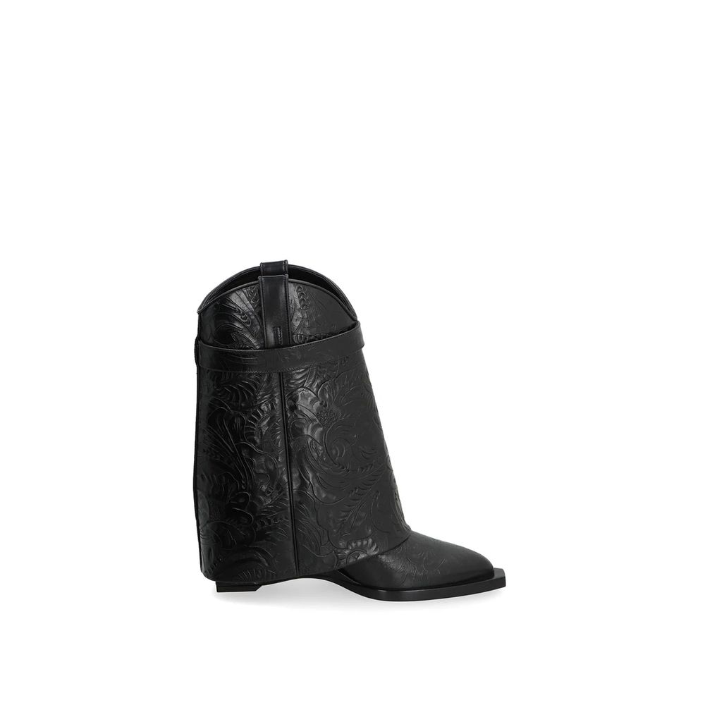 Black Calfskin Ankle Boots