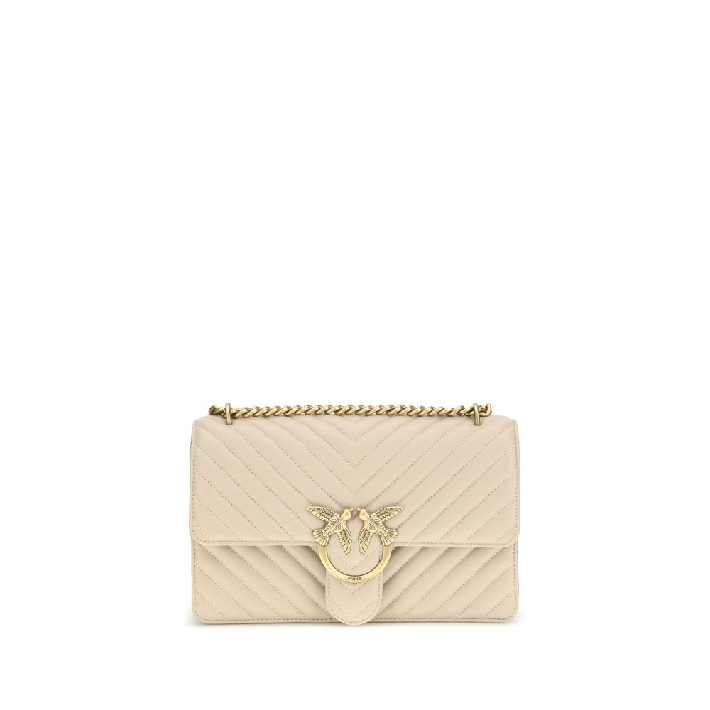 Beige Calf Leather Bos Taurus Shoulder Bag
