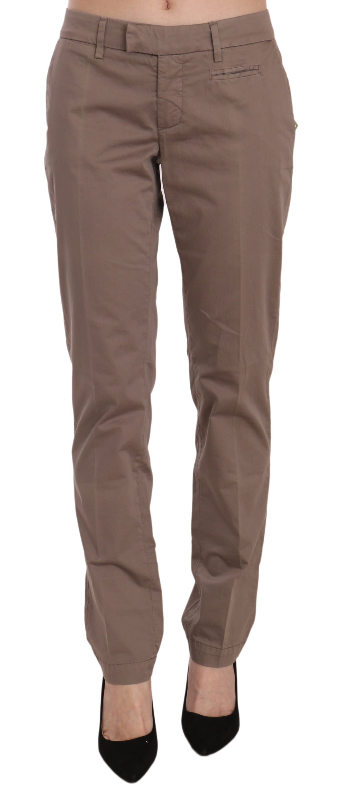 Chic Brown Straight Cut Trousers