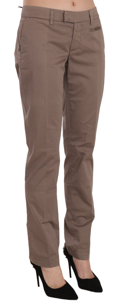 Chic Brown Straight Cut Trousers