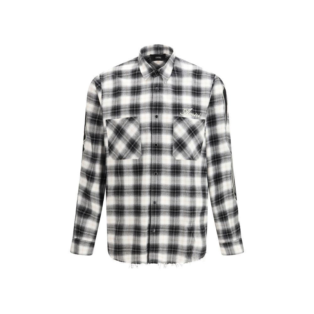 Black Cotton Pattern Shirt