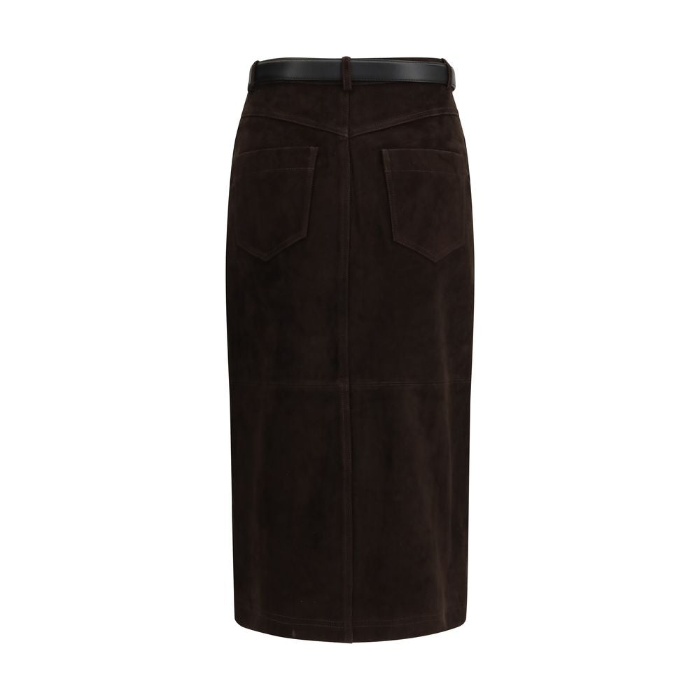 Brown Lamb Ovis Aries Aries Midi Skirt