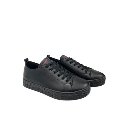 Black Leather Men Sneaker