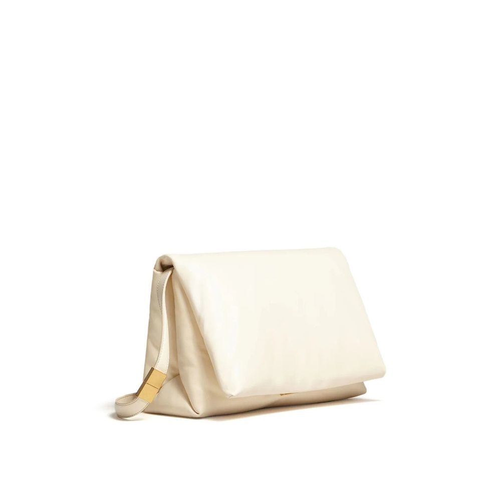 White Calfskin Shoulder Bag