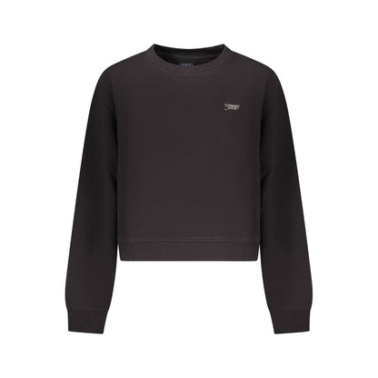 Black Cotton Women Sweatshirt