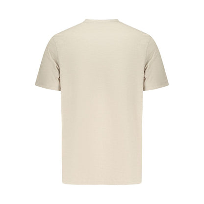 Beige Cotton Men T-Shirt