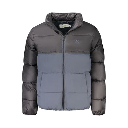 Blue Polyester Men's Jacket