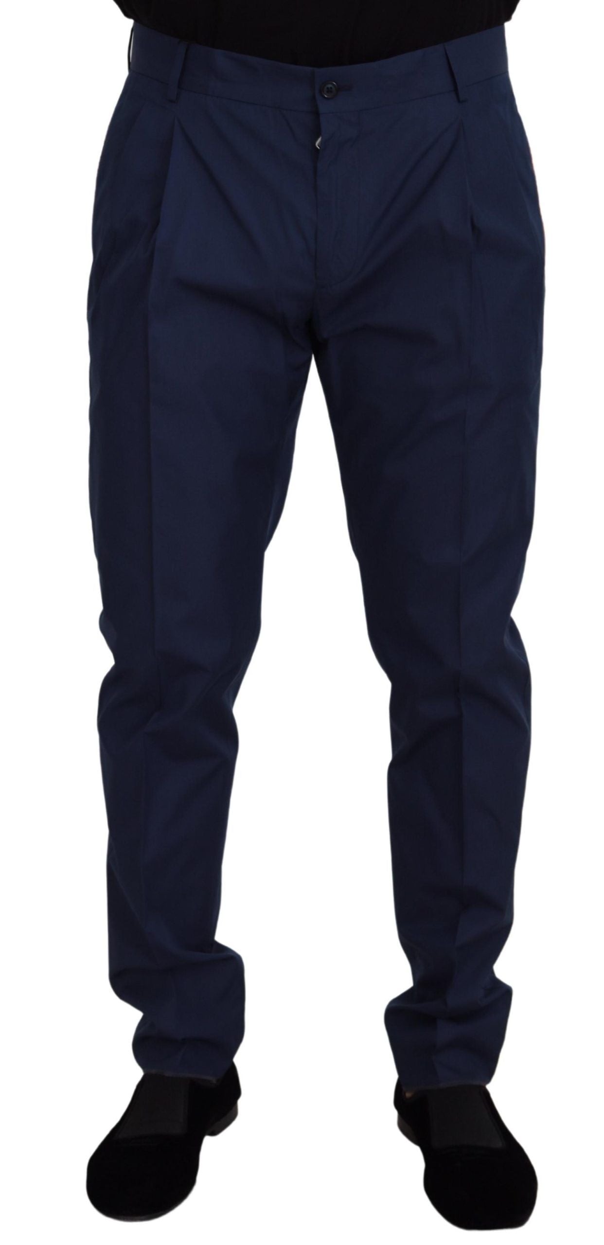 Blue Cotton Dress Pants