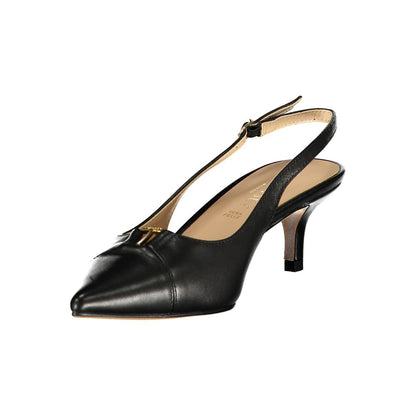 Black Leather Women Sandal