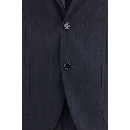 Blue Cotton Two-Piece Suit