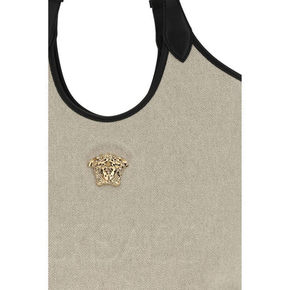 Beige Cotton Shoulder Bag