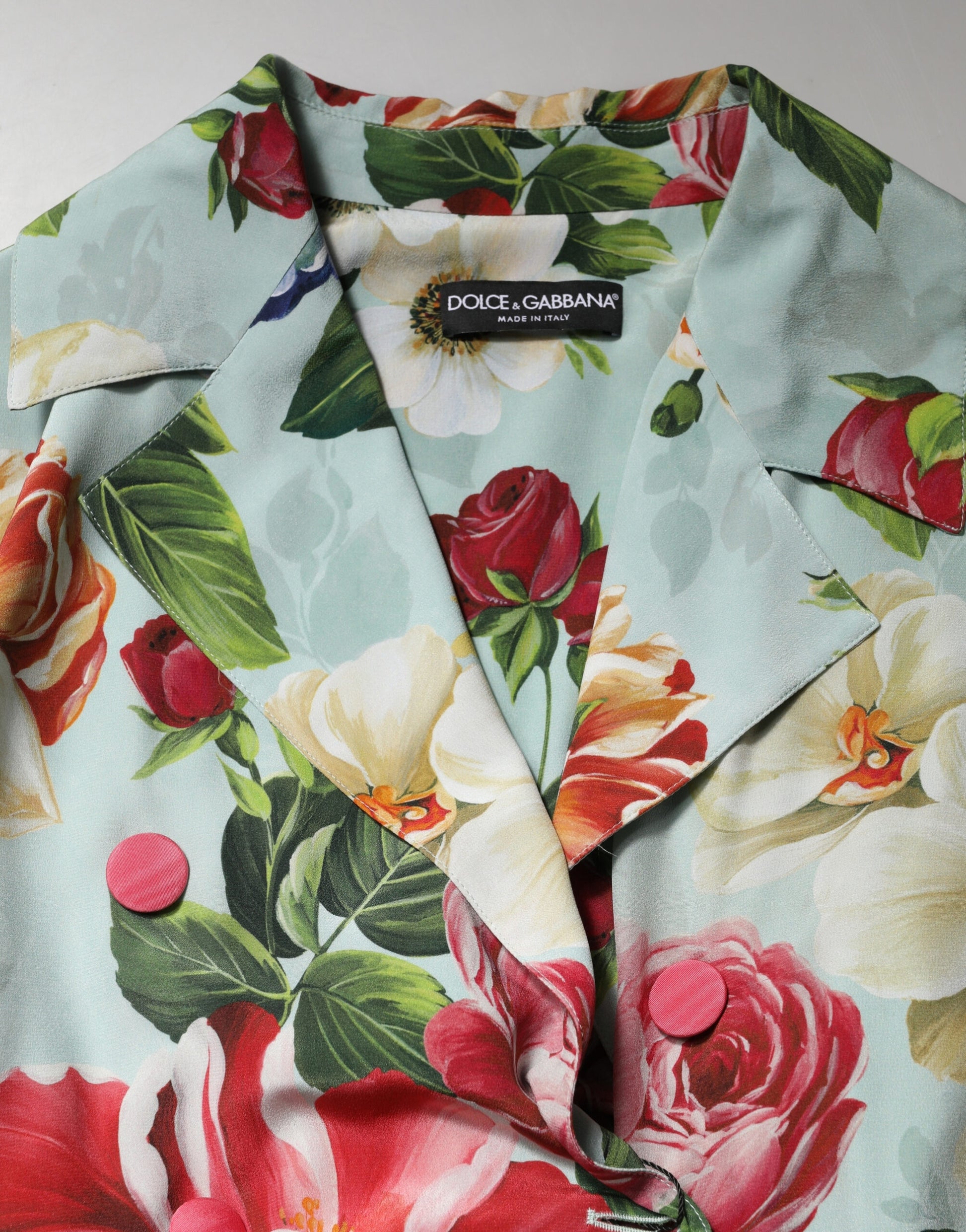 Green Floral Silk Wrap Midi Long Sleeve Dress