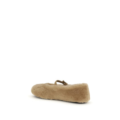 Beige Lamb Ovis Aries Aries Ballet Flats