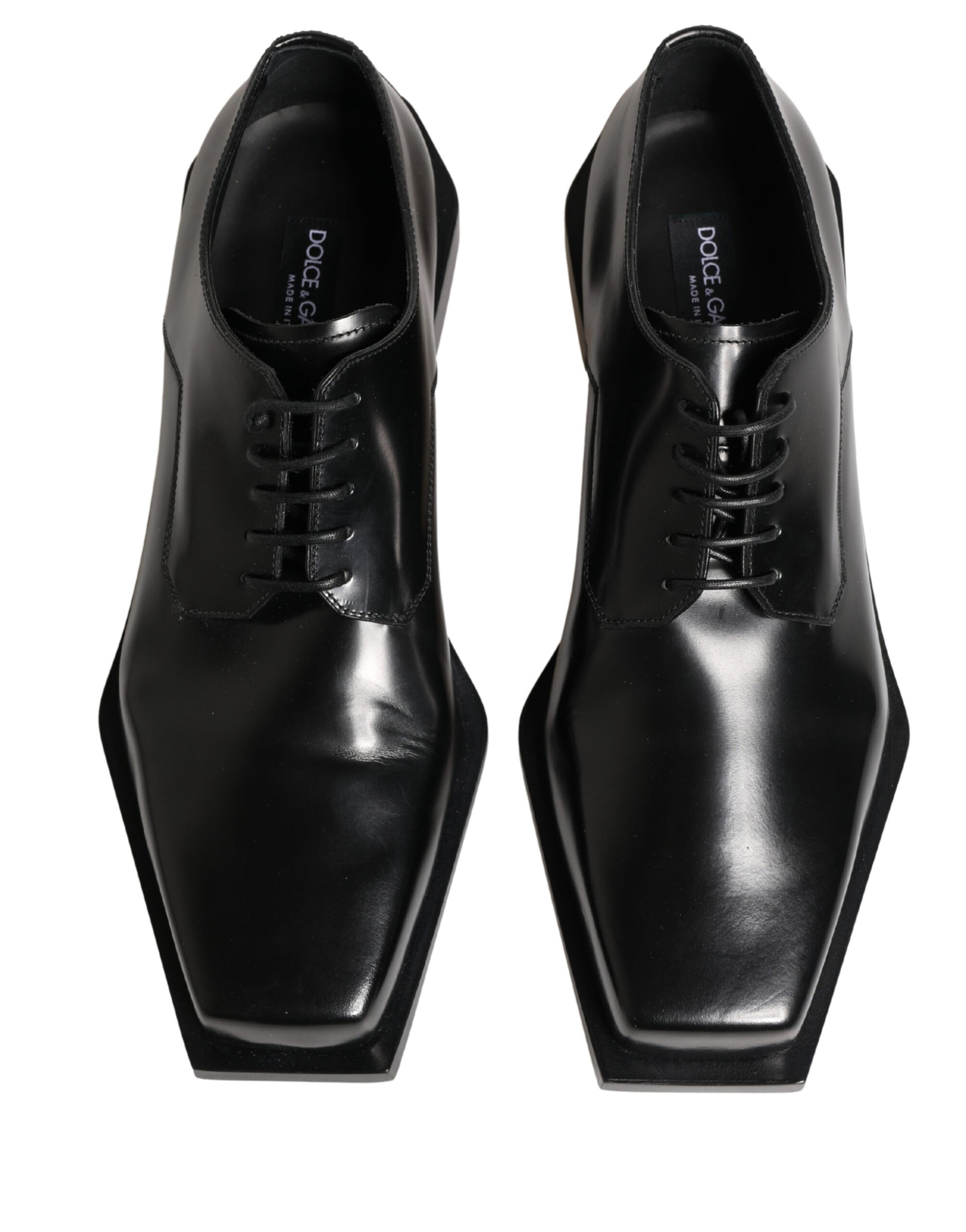 Black Matte Lace-Up Leather Dress Derby Shoes