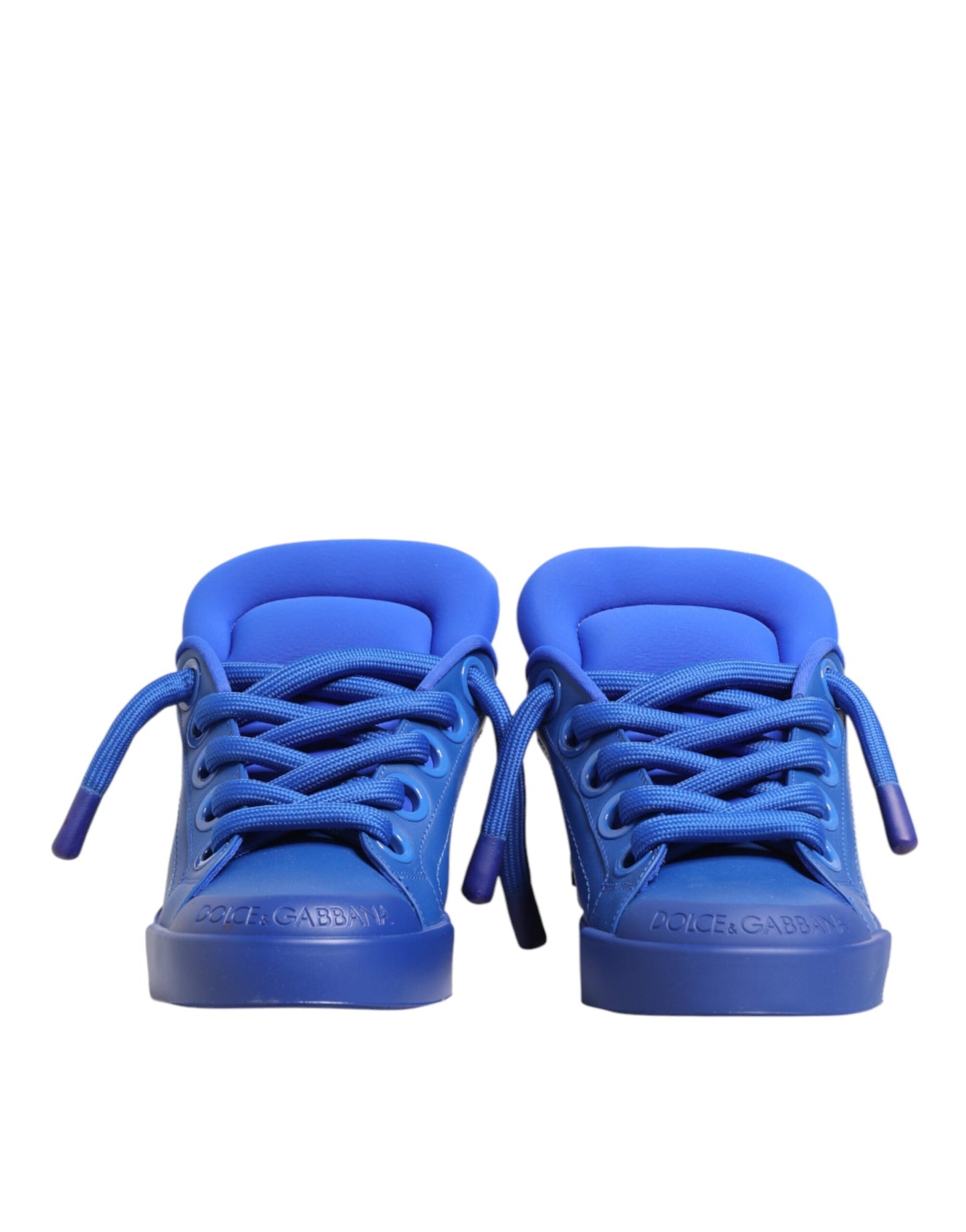 Blue Leather DG Logo Sole Low Top Sneakers Shoes