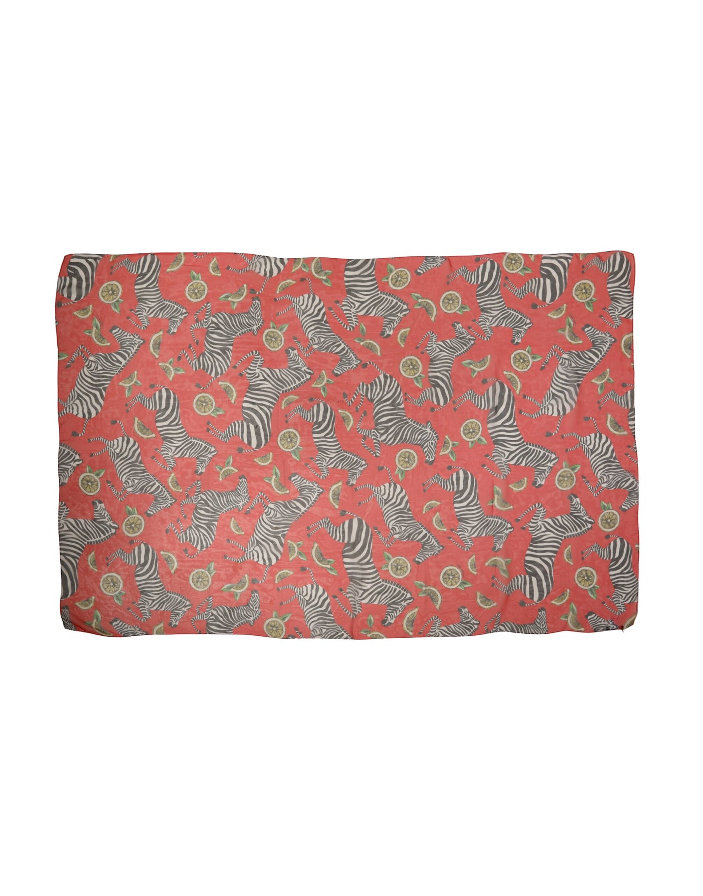 Red Zebra Print Silk Wrap Shawl Stole 200cm x 132cm Scarf