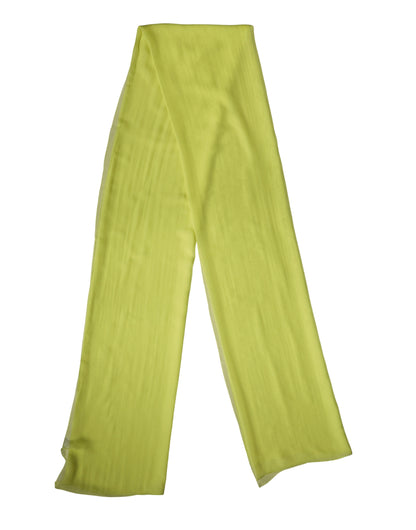 Yellow Green Silk Sash Foulard Stole 270cm x 120cm  Scarf