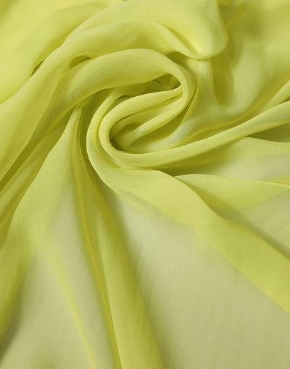 Yellow Green Silk Sash Foulard Stole 270cm x 120cm  Scarf