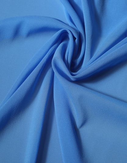 Blue Silk Neck Wrap Shawl Stole 200cm x 64cm Scarf