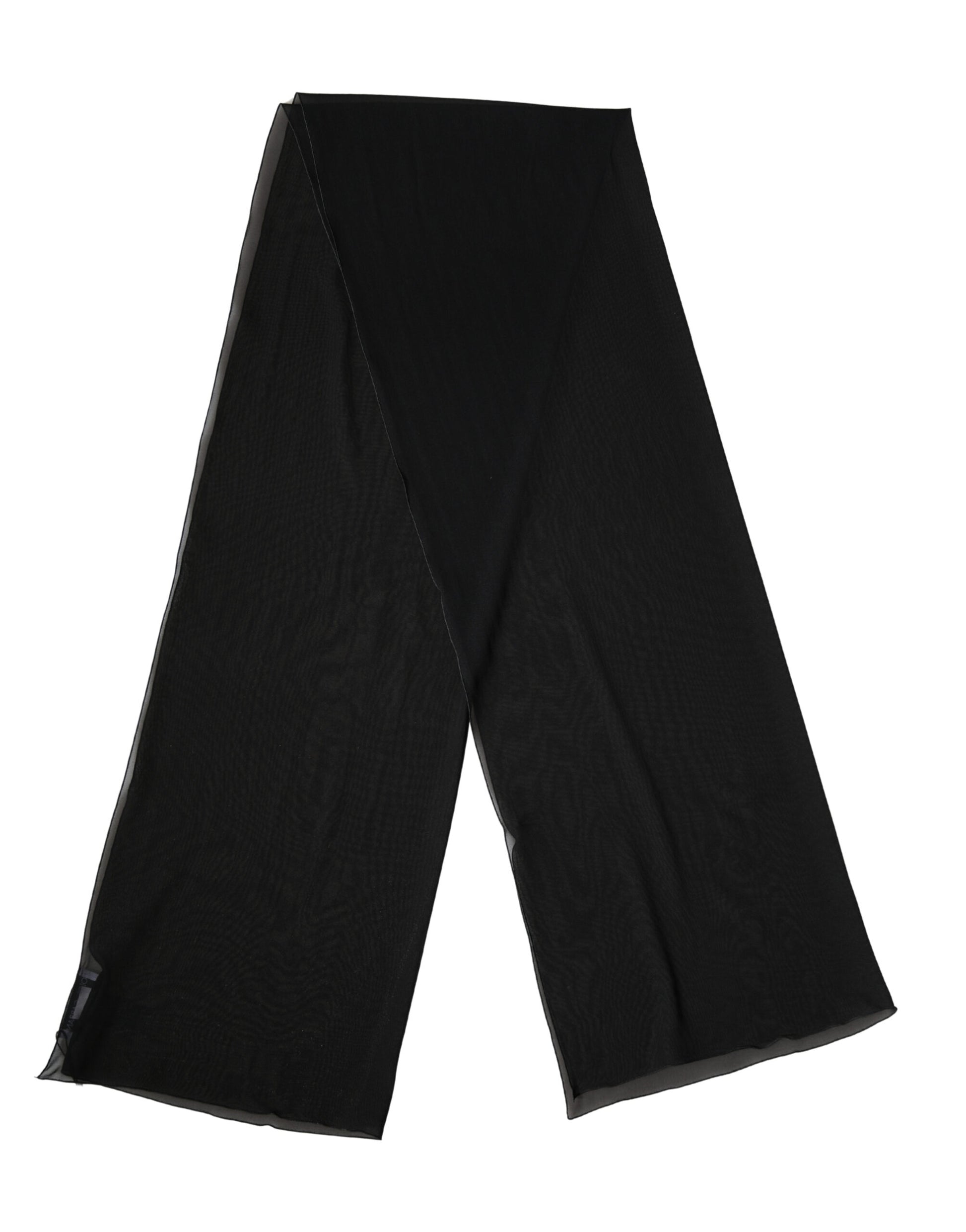 Black Silk Neck Wrap Shawl Stole 200cm x 64cm  Scarf