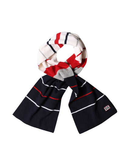 Multicolor Stripes Shawl Neck Wrap 119cm x 20cm  Scarf