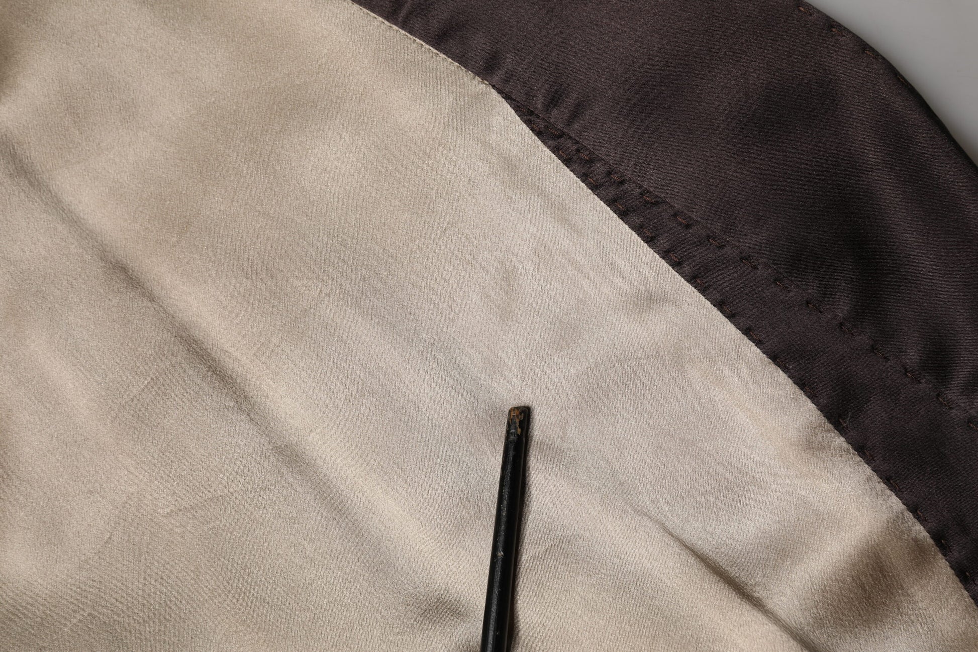 Beige Silk Satin Long Coat Robe Jacket