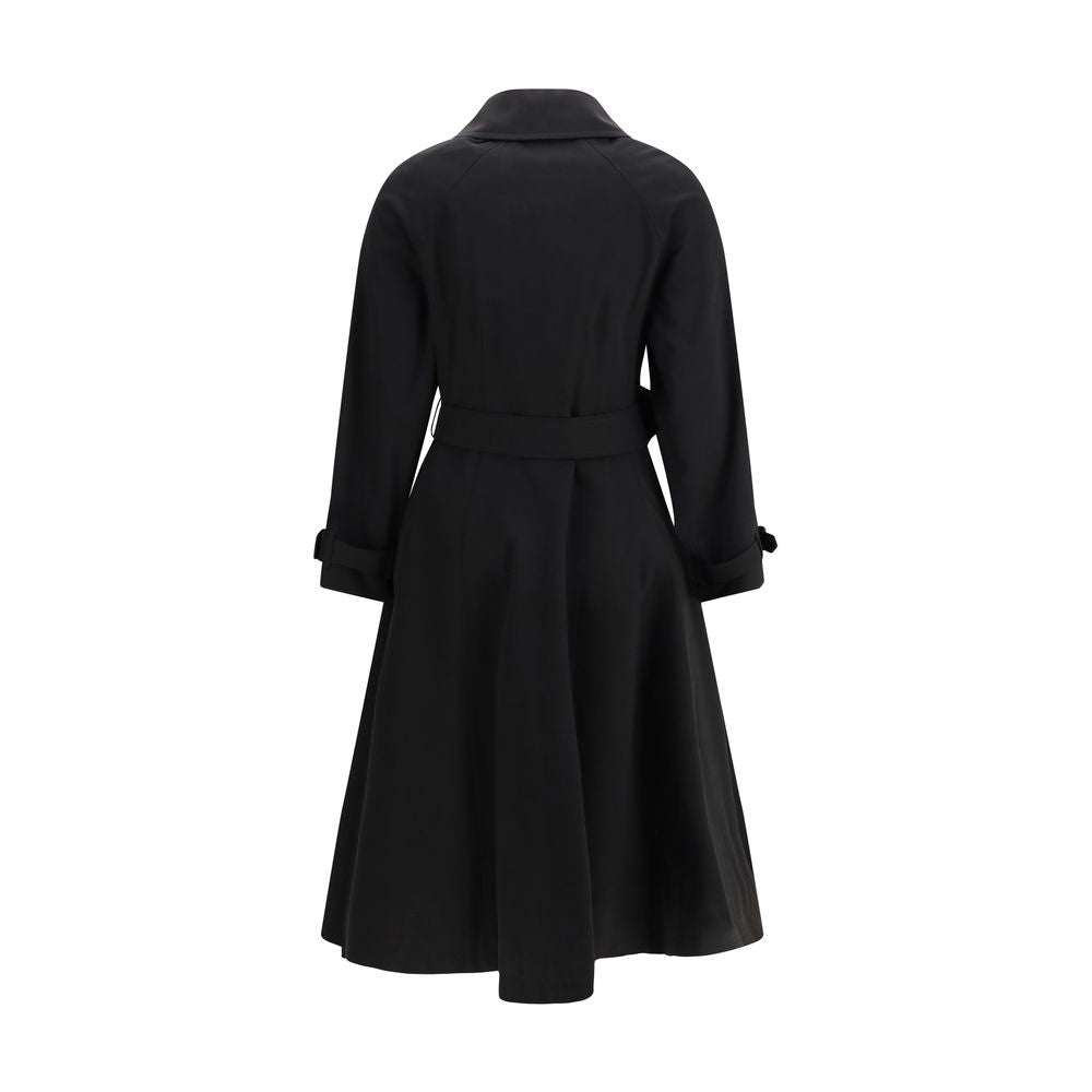 Black Cotton Trench Coat