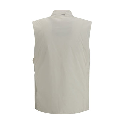 Beige Polyamide Sleveless Jacket