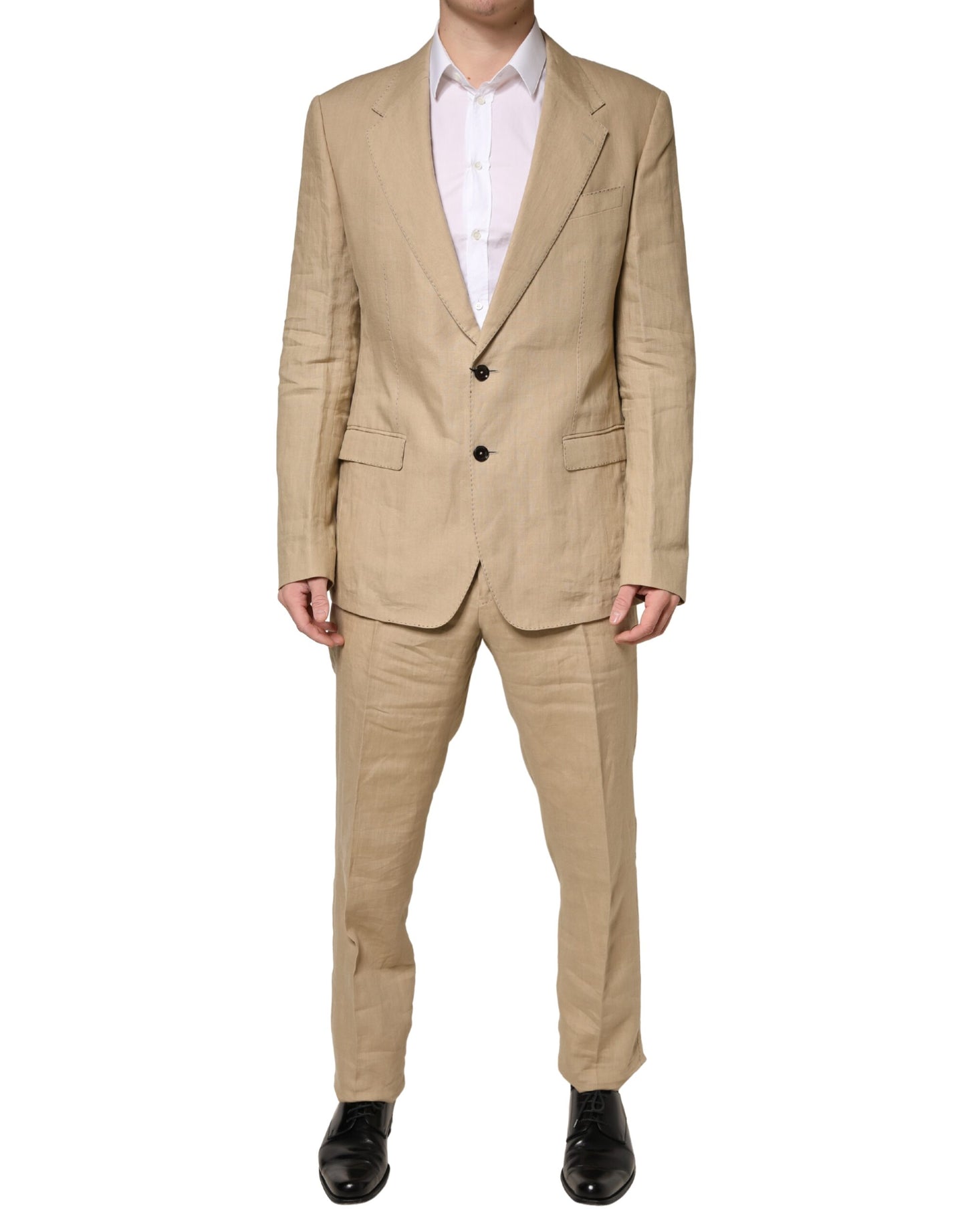 Beige TAORMINA Single Breasted Formal 2 Piece Suit
