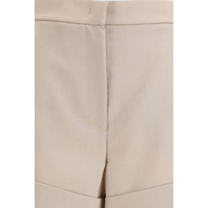 Bicolor Fleece Wool Bermuda Shorts