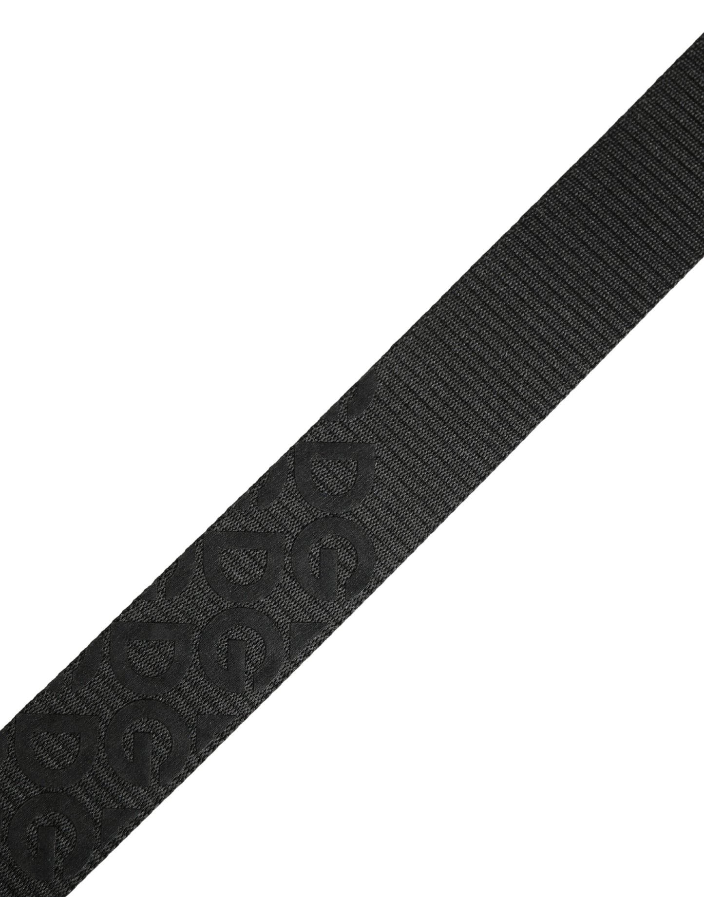 Black Logo Monogram Silver Metal Buckle Belt