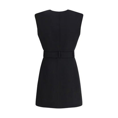 Black Fleece Wool Casual Dress